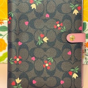 Coach Valentine’s Day 2022 Notebook in Signature Canvas With Heart Petal Print